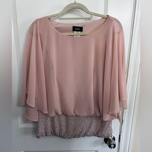 MSK Pink Women's Top with Beaded Hem